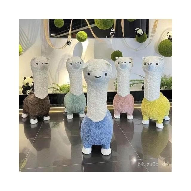 限時免運/熱銷 羊駝娃娃 草泥馬娃娃 羊駝 草泥馬 動物椅凳座椅 沙發動物 動物椅 生日禮物 送女友 仿真羊駝