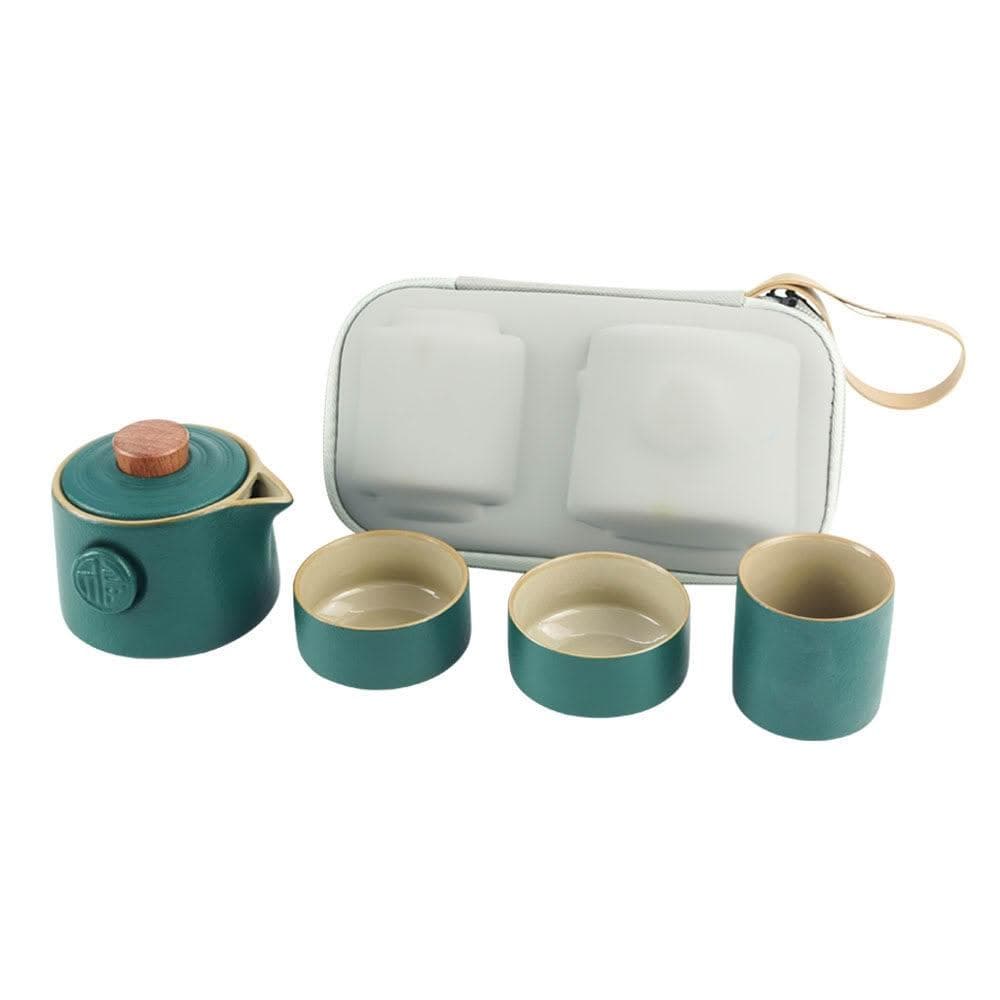 旅行茶具組 攜帶式泡茶組 行動茶器套裝 茶具禮盒 輕便式茶壺組 便攜茶壺 品茶組 茶杯 攜帶型茶具 165-TA4B