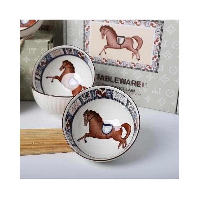 馬到成功 兩碗禮盒 陶瓷碗禮盒 禮品 禮物 送禮 喬遷 商務 活動 抽獎 陶瓷 簡約 輕奢 端午節 春節