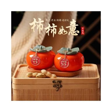 喬遷之喜新居佈置裝飾用品柿子柿柿如意擺件事事客廳搬家入宅禮物
