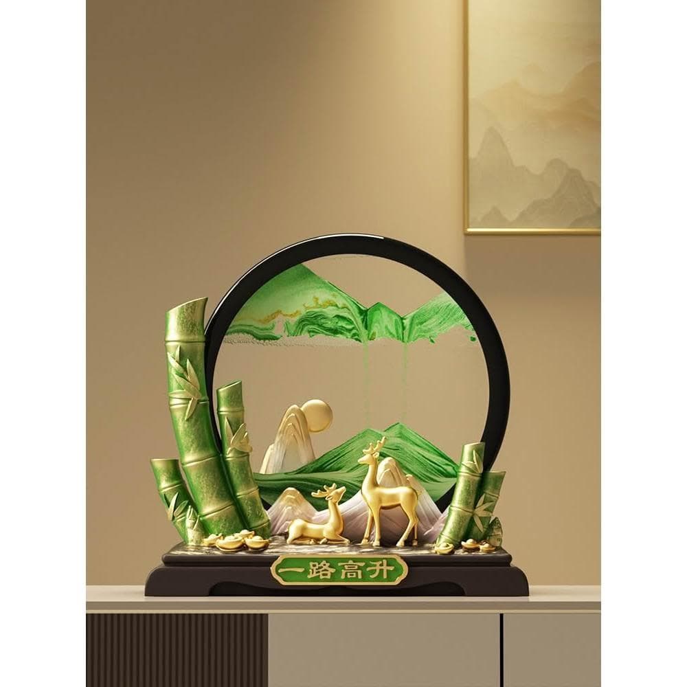 節節高升流沙畫擺件高級感客廳招財鹿辦公室裝飾開業禮物喬遷禮品