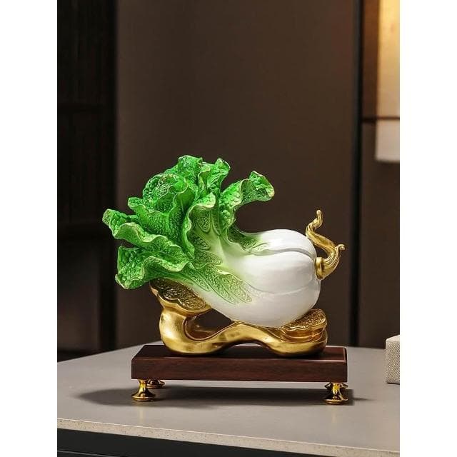 元寶白菜擺件招財酒櫃玄關客廳家居裝飾工藝品喬遷開業禮物