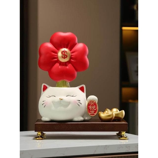 有錢花招財貓擺件辦公室桌面裝飾可愛喬遷新居禮物男女生生日禮品