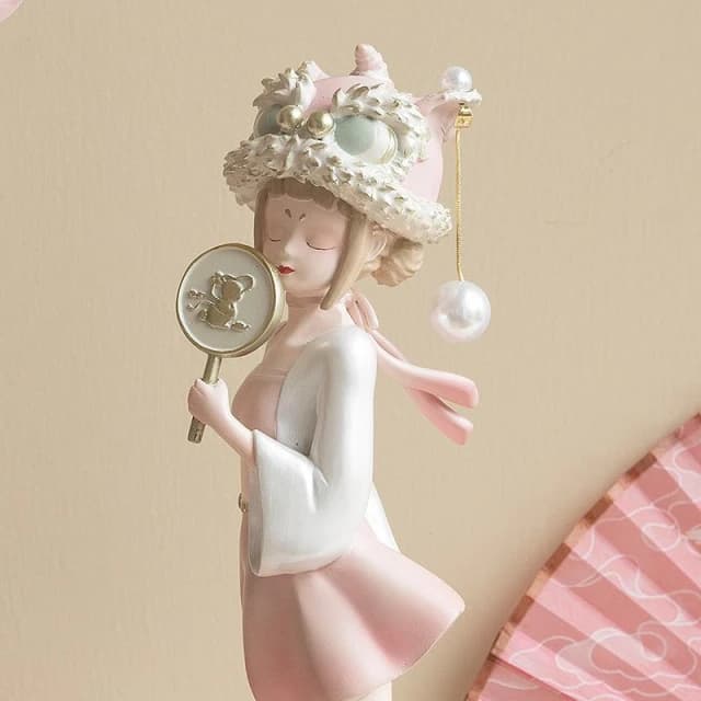 新風潮醒獅喜樂少女家居裝飾品擺件生日送女友閨蜜禮物禮盒喬遷新居 手工藝品 送禮優選