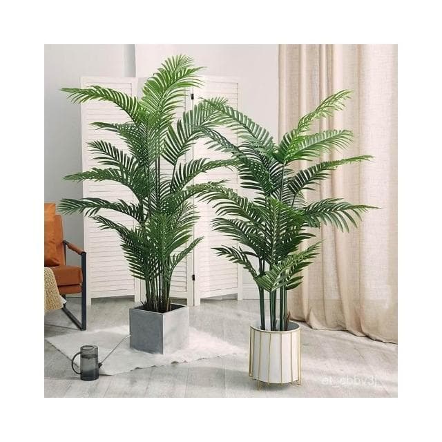 新品💕散尾葵仿真綠植 客廳室內落地盆栽輕奢大型仿生植物 裝飾擺件樹假花 假植物落地擺件居傢裝飾 仿真植物