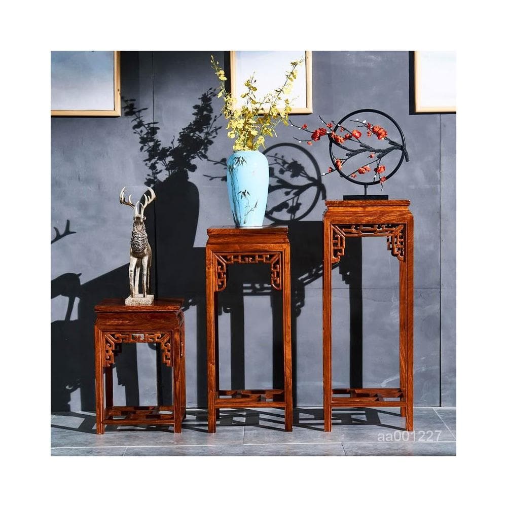 紅木花架 花梨木客廳轉角花幾中式仿古實木落地架置物架陽臺花架展示邊桌 盆栽架 花架 植物架 V6WH