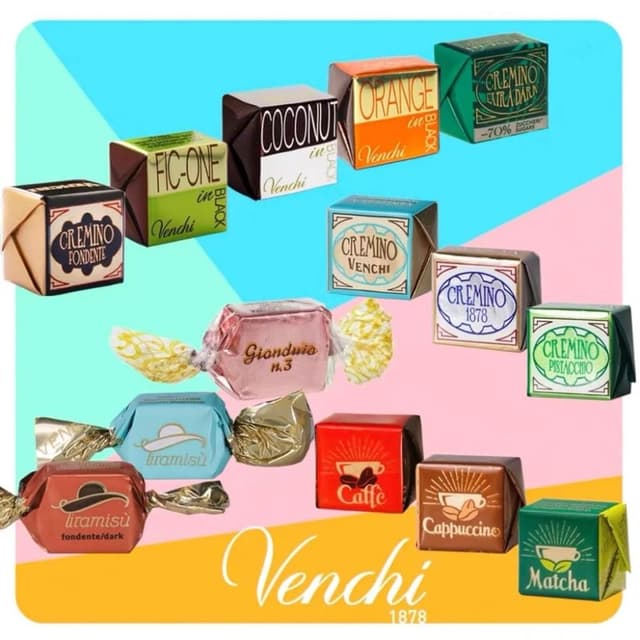 HanNaMiChan意大利進口聞綺Venchi Cremino75%無花果椰蓉夾心黑巧克力零食糖