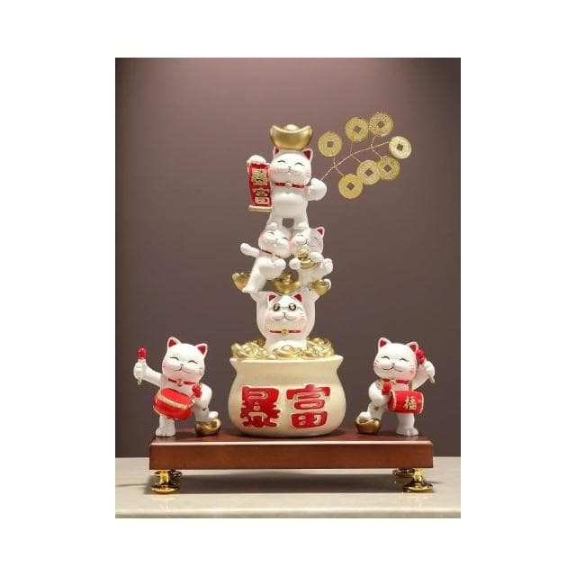 招財貓聚寶盆擺件喬遷開業大吉禮物入戶玄關辦公室前臺新店裝飾品