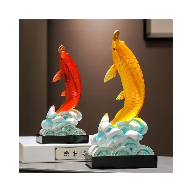 年年有餘金龍魚擺件招財客廳裝飾品辦公室桌面工藝品喬遷開業禮物
