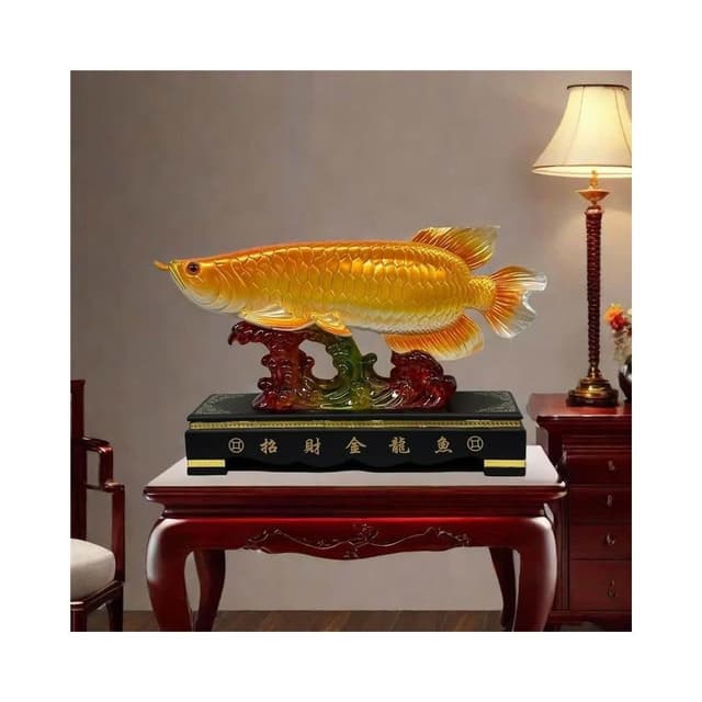 招財金龍魚擺件禮品家居喬遷客廳玄關酒櫃裝飾品公司店鋪開業擺設