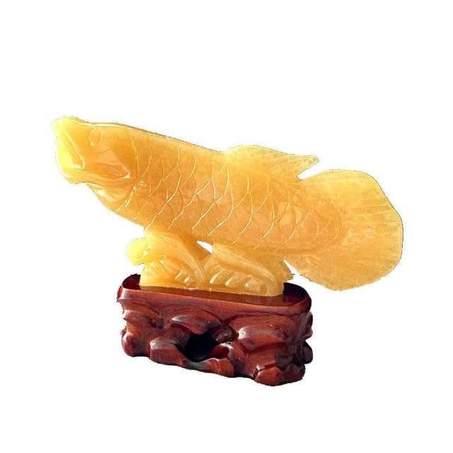 天然玉石金龍魚擺件黃玉白玉招財客廳辦公室裝飾開業喬遷禮品動物