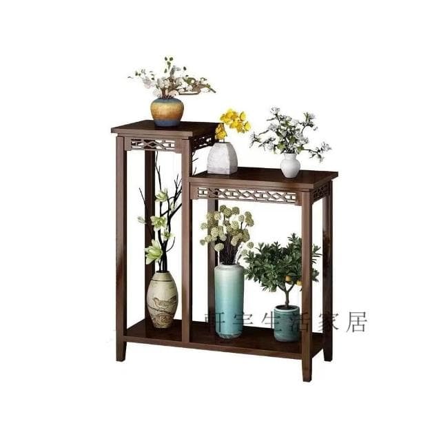 優品💯優選🚛 古架實木新中式多寶閣茶葉展示櫃 置物架 花盆架 客廳落地式吊蘭架 仿古花幾 植物架 聚寶盆架 盆栽架