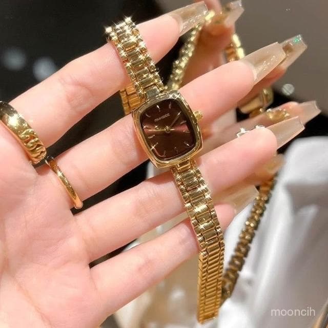 偉偉錶錶 氣質小金錶手鏈款竹節鏈女小巧精緻複古石英錶輕奢小衆高級感手錶