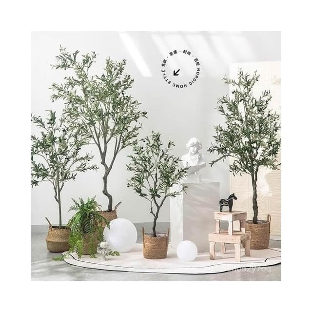 可開發票 北歐仿真綠植假盆栽大型裝飾擺件客廳室內盆景仿真植物橄欖樹假樹