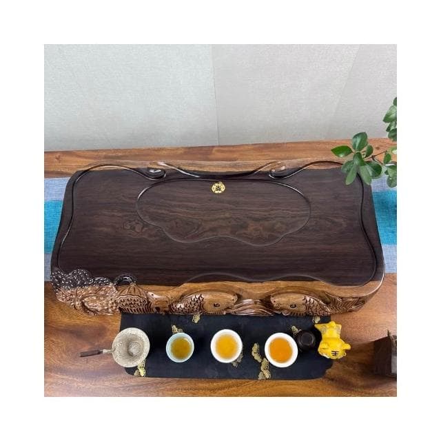 黑檀木茶盤清倉處理整塊實木家用高檔茶臺帶排水功夫茶具
