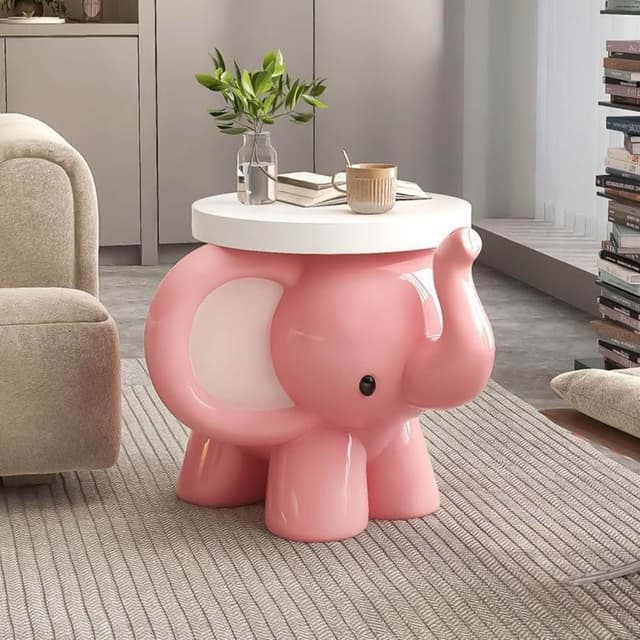 創意床頭櫃 可愛大象客廳茶幾 沙髮邊幾 床頭櫃託盤 喬遷禮物邊幾 茶幾 創意邊幾 沙發茶幾 邊桌 客廳 禮品 擺件