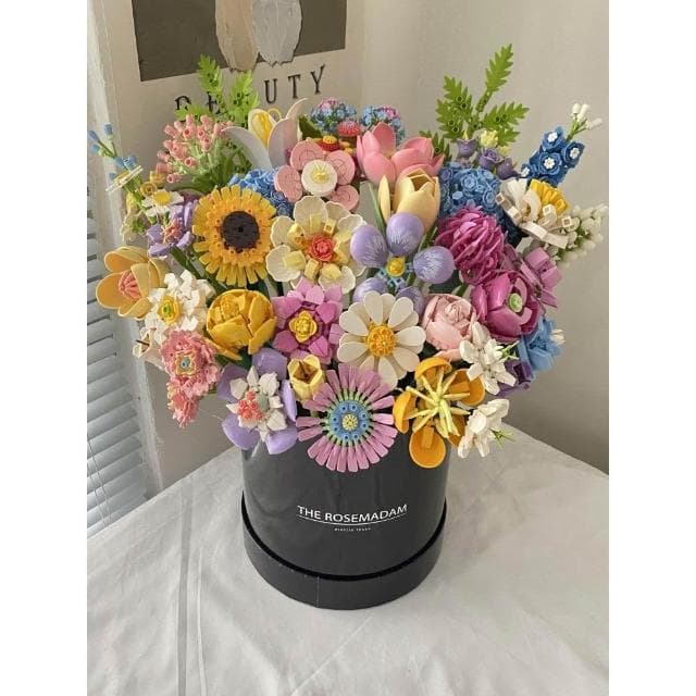 永生花束玫瑰送情人節禮物成人版新款送男友女朋友拼插積木花