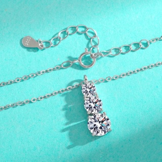 【米蘭精品】現貨+預購 頂級莫桑鑽石項鍊925純銀女項鍊鎖骨鍊項鏈情人節禮物(1.8克拉小眾高級74lq9)