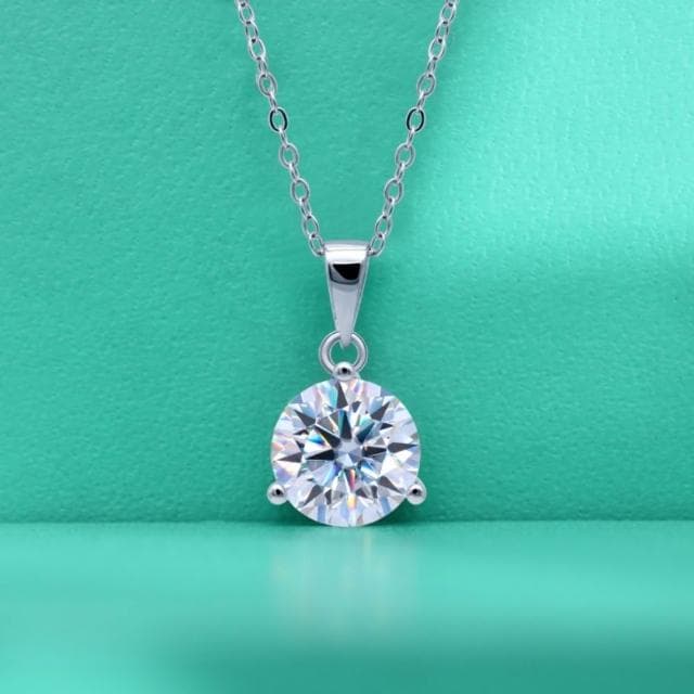 【米蘭精品】現貨+預購 頂級莫桑鑽石項鍊925純銀女項鍊鎖骨鍊項鏈情人節禮物(單鑽三爪輕奢小眾3款74lq30)