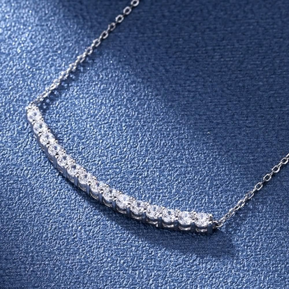 【米蘭精品】現貨+預購 頂級莫桑鑽石項鍊925純銀女項鍊鎖骨鍊項鏈情人節禮物-0.9ct韓風簡約小眾74lq73