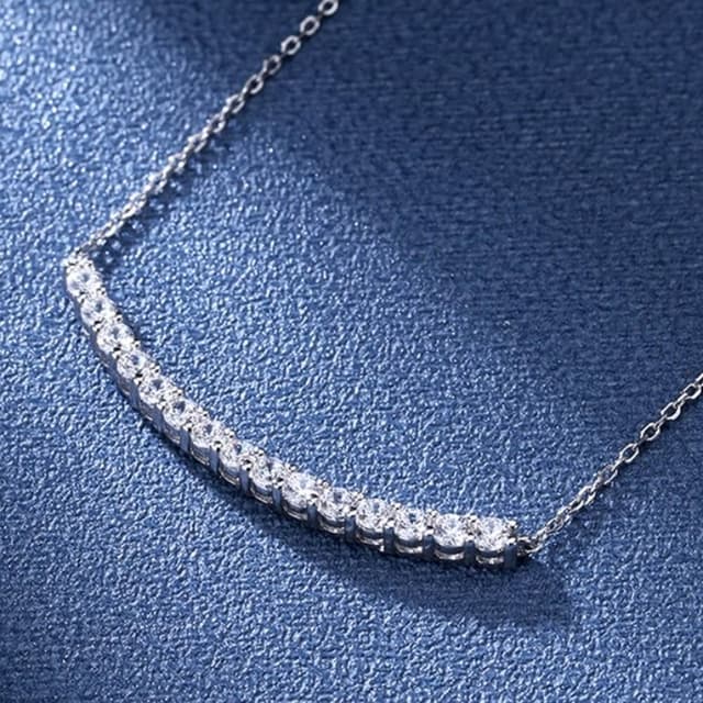 【米蘭精品】現貨+預購 頂級莫桑鑽石項鍊925純銀女項鍊鎖骨鍊項鏈情人節禮物-0.9ct韓風簡約小眾74lq73