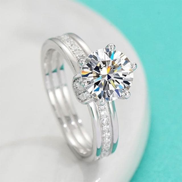 【米蘭精品】現貨+預購 頂級莫桑鑽石戒指925純銀戒指婚戒女鑽戒子求婚戒情人節禮物(六爪簡約戒2款74lp54)