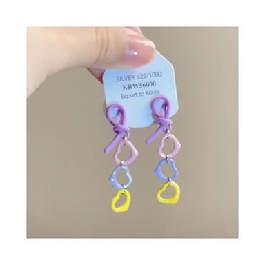 🎗飾間首飾鋪 彩色夏日多巴胺愛心首飾耳飾潮個性甜酷氣質長百搭耳環耳墜飾品