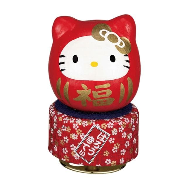 【SANRIO 三麗鷗】達摩Hello Kity音樂盒-紅色/黃色/淺綠/限定粉(音樂盒 擺飾 禮物 可愛擺飾 凱蒂貓)