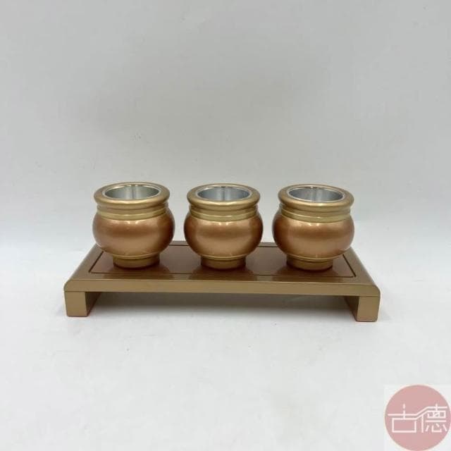 【古德金香】玫瑰金敬茶杯(三杯子內附塑膠杯三組) / 玫瑰金敬茶台  / 供水杯 / 供杯 / 神明杯 / 祖先杯 中元普渡