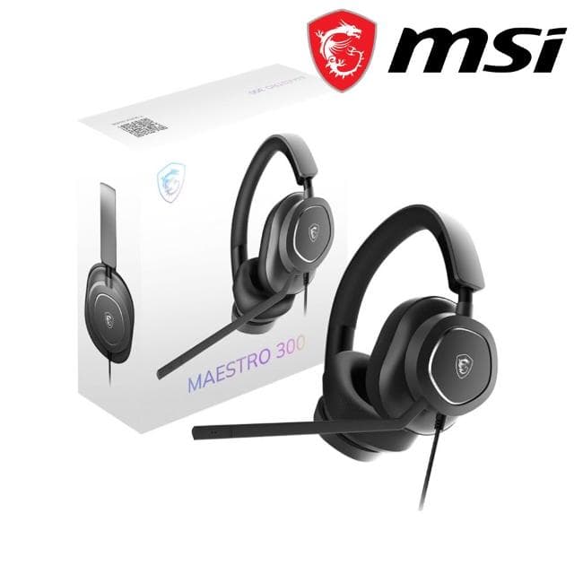 【MSI 微星】MAESTRO 300 有線電競耳機 透氣網布 輕量化設計 多平台相容 有線耳機 電競耳機 遊戲耳機
