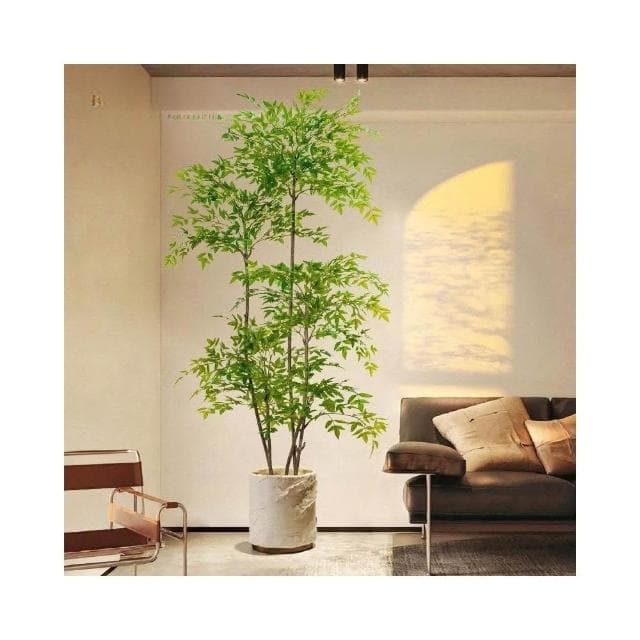 仿真植物 南天竹落地盆栽 室內大型仿生綠植擺件 客廳輕奢裝飾花 假樹絹花