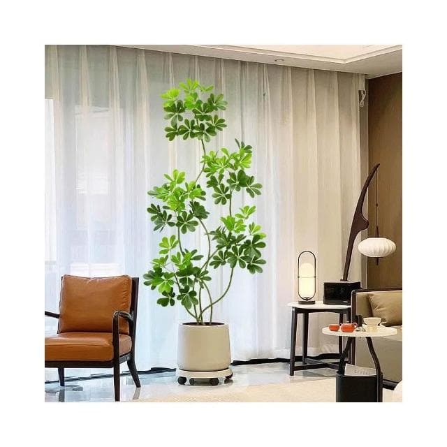 🔥輕奢仿生鴨腳木綠植 室內客廳大盆栽 仿生植物 落地裝飾 仿真園藝 植物擺件 客廳仿真花