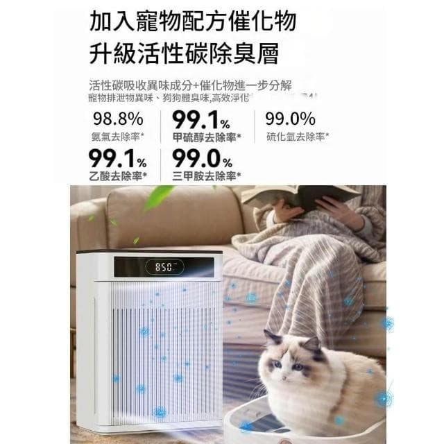 現貨  寵物空氣清淨機 負離子淨化器 吸浮毛 殺菌 除臭空氣清淨機 防寵物異味清淨機
