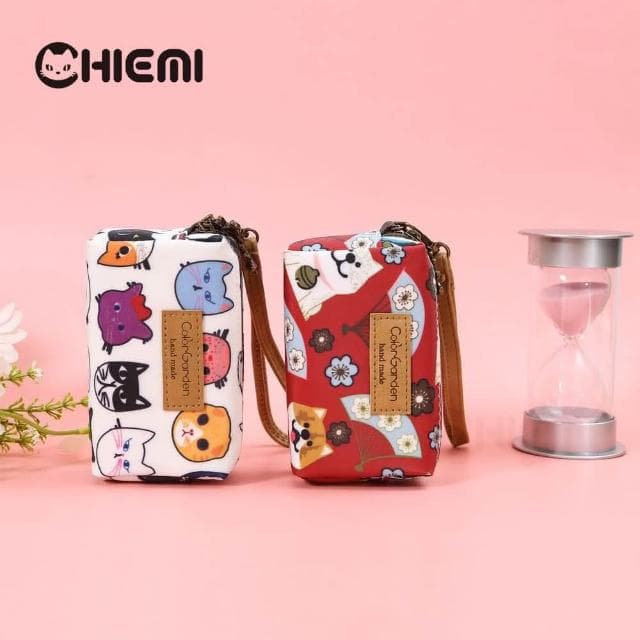 【CHIEMI】可愛小動物們質感拉鏈雙層小零錢包化妝包 收納包 零錢包 小朋友包 交換禮物