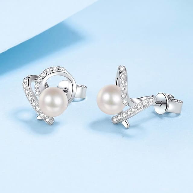 【LEEHER】女生耳環/莫桑石/S925/耳釘/珍珠耳環/飾品/耳飾/高級感/百搭/耳環/純銀耳環/愛心耳環/淡水珍珠/