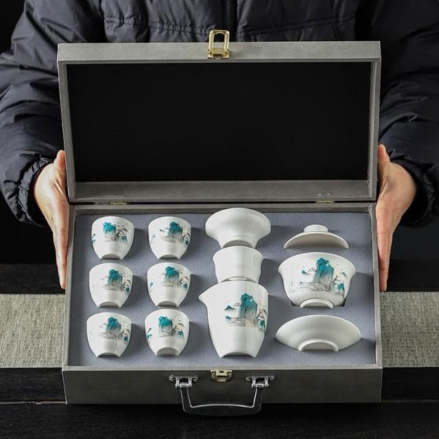 羊脂玉茶具組｜如玉質感｜高檔禮盒 泡茶 泡茶組 茶具 茶具組 送禮首選 茶具禮盒 辦公室 父親節禮物 功夫茶具 中秋節