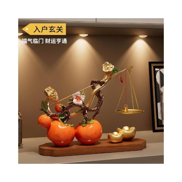 柿柿稱心如意柿子擺件客廳玄關電視櫃酒櫃裝飾品搬家喬遷新居禮物
