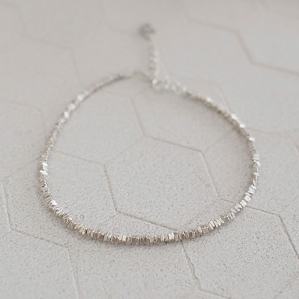 【BLUMA】925純銀手鏈 銀河碎片純銀手鍊 生日情人節禮物 925銀礦石塊 串珠時尚手鏈 飾品禮盒