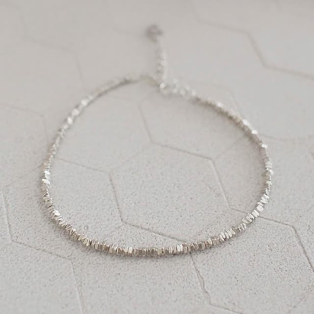 【BLUMA】925純銀手鏈 銀河碎片純銀手鍊 生日情人節禮物 925銀礦石塊 串珠時尚手鏈 飾品禮盒