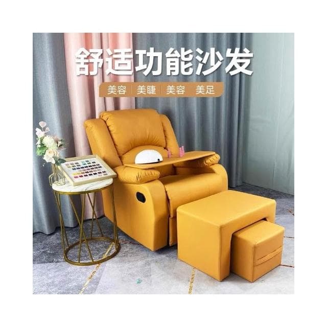 開立發票 免運 美甲美睫店沙发 美容美足纹绣电动椅 多功能单人足浴按摩皮质可躺椅子
