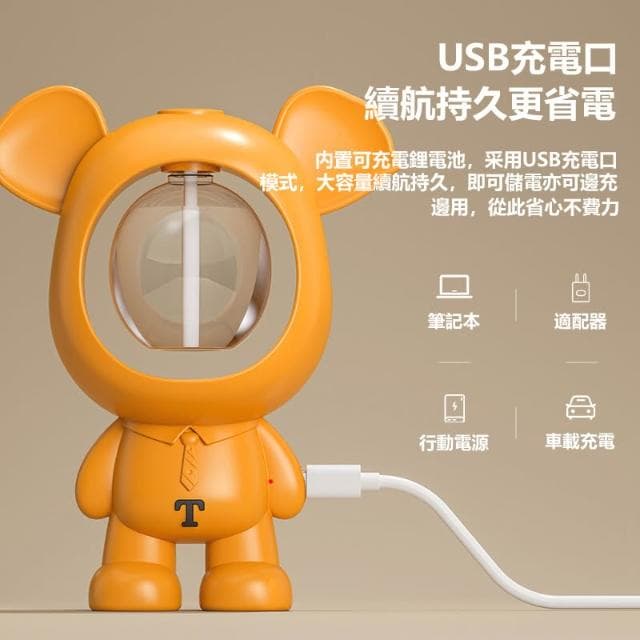 🔥台灣現貨+免運🔥 潮玩小熊香薰機 贈送油瓶 暴力熊 充電香薰機 香氛機 空氣淨化器 加濕器 無線香薰機 香薰機