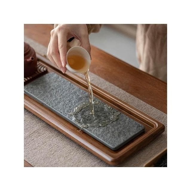 廠家直發 免稅 茶盤 高檔烏金石實木茶盤家用客廳功夫茶具茶海重竹長方幹泡臺排水兩用