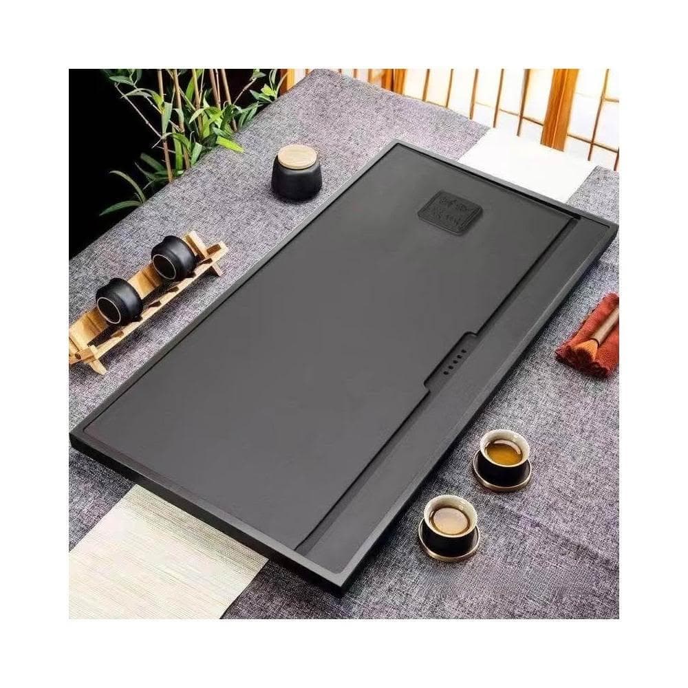 廠家直發 免稅 茶盤 烏金石茶盤家用簡約茶託排水石板茶具茶臺茶海嵌入合成