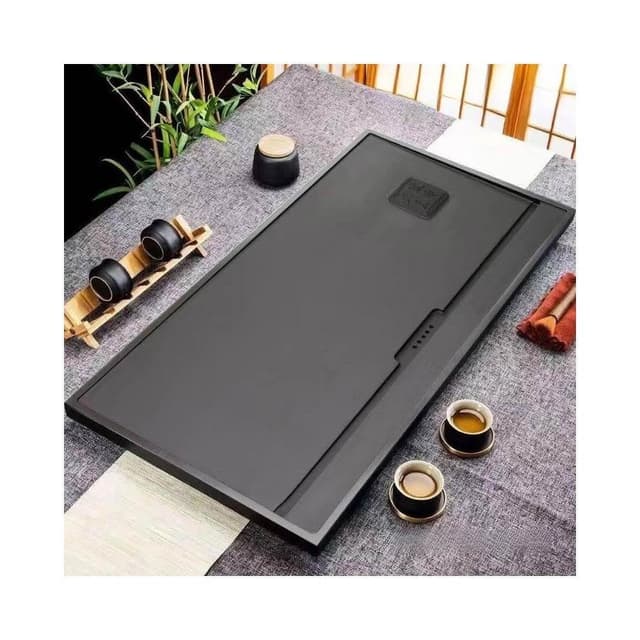 廠家直發 免稅 茶盤 烏金石茶盤家用簡約茶託排水石板茶具茶臺茶海嵌入合成
