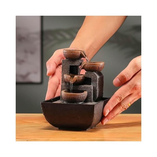 招財自動流水擺件循環水茶幾辦公室桌面小擺件客廳招財擺件家用招財裝飾茶幾擺件喬遷禮物開業禮物送同事朋友