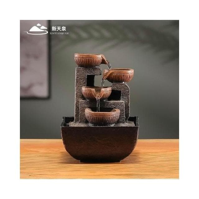 招財自動流水擺件循環水茶幾辦公室桌面小擺件客廳招財擺件家用招財裝飾茶幾擺件喬遷禮物開業禮物送同事朋友