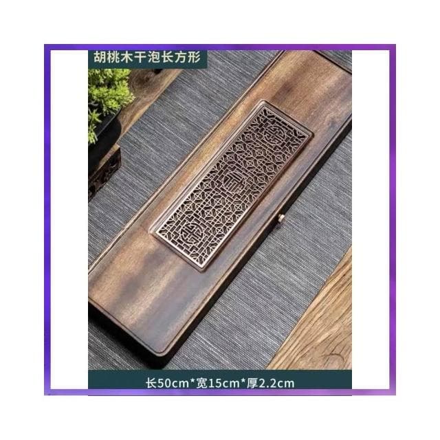 廠家直發 免稅 茶盤 商用整塊胡桃木排水式茶盤簡約家用實木小型幹泡臺茶具套裝新