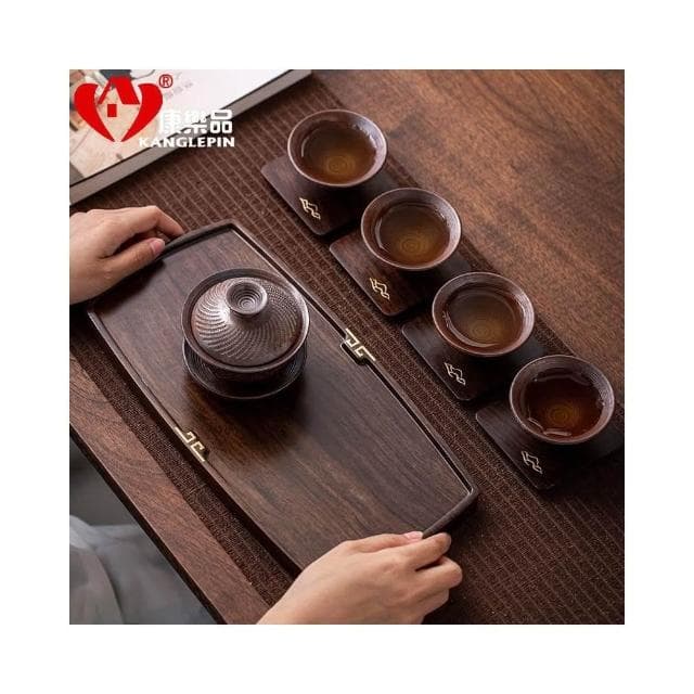 廠家直發 茶盤 黑檀木銅木茶盤家用壺承茶託簡約小託盤幹泡臺功夫茶具
