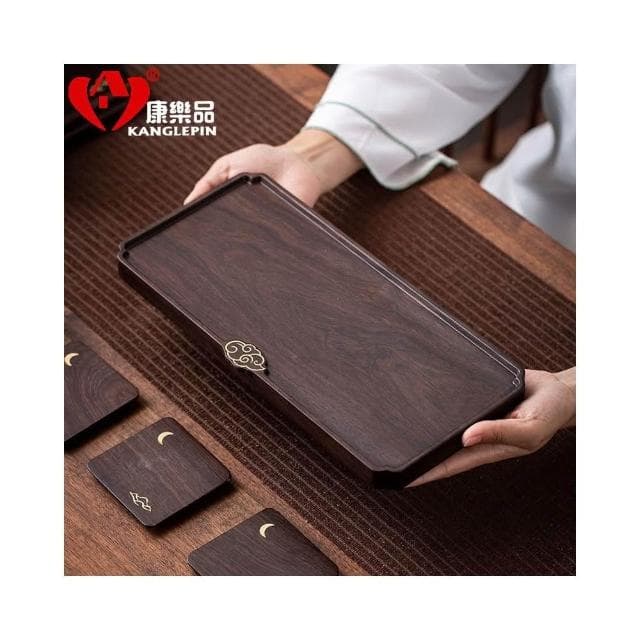 廠家直發 茶盤 黑檀木銅木茶盤家用壺承茶託簡約小託盤幹泡臺功夫茶具