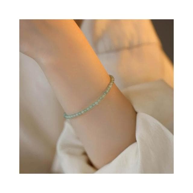 【開運堂】現貨 水草瑪瑙葡萄石手工編織手繩天然石幸運金珠小眾設計禮物14k金輕奢疊戴手鍊